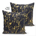 - Suet-K-7203-Gorsel2 - Realhomes  Çift Taraflı Siyah Zeminde Gold Detaylı Çizim Dijital Baskılı Modern Süet Yastık Kırlent Kılıfı Realhomes