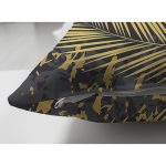 - Suet-K-7207-Gorsel3 - Realhomes Çift Taraflı Siyah Zeminde Gold Detaylı Yaprak Desenli Süet Yastık Kırlent Kılıfı Realhomes