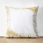 - Suet-K-7208-Gorsel1 - Realhomes Çift Taraflı Beyaz Zemin Üzerinde Gold Renkli Yaprak Desenli Modern Süet Yastık Kırlent Kılıfı Realhomes