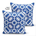 - Suet-K-7213-Gorsel2 - Realhomes Çift Taraflı Beyaz Zemin Üzerinde Çini Desenli Dijital Baskılı Modern Süet Yastık Kırlent Kılıfı Realhomes