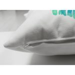 Çift Taraflı Beyaz Zeminde Yeşil Renkli Deniz Kabuğu Desenli Modern Süet Yastık Kırlent Kılıfı Realhomes