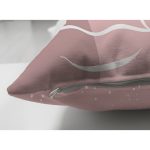 Çift Taraflı Pudra Zeminde Onedraw Çizimli Silüet Dijital Baskılı Modern Süet Yastık Kırlent Kılıfı Realhomes