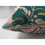 - Suet-K-7249-Gorsel3 - Realhomes Çift Taraflı Pudra Zemin Üzerinde Onedraw Çizimli Yaprak Desenli Süet Yastık Kırlent Kılıfı Realhomes