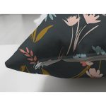 - Suet-K-7252-Gorsel3 - Realhomes Çift Taraflı Siyah Zemin Üzerinde Renkli Çiçek Desenli Süet Yastık Kırlent Kılıfı Realhomes