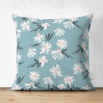 - Suet-K-7254-Gorsel1 - Realhomes  Çift Taraflı Renkli Zeminli Renkli Papatya Desenli Dijital Baskılı Modern Süet Yastık Kırlent Kılıfı Realhomes