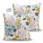 - Suet-K-7261-Gorsel2 - Realhomes Çift Taraflı Beyaz Zeminde Renkli Çiçek Desenli Dijital Baskılı Modern Süet Yastık Kırlent Kılıfı Realhomes
