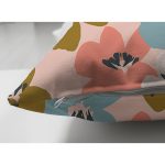 - Suet-K-7262-Gorsel3 - Realhomes Çift Taraflı Pudra Zeminde Onedraw Çizimli Renkli Çiçek Desenli Modern Süet Yastık Kırlent Kılıfı Realhomes