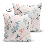 - Suet-K-7263-Gorsel2 - Realhomes Çift Taraflı Beyaz Zeminde Renkli Çiçek Desenli Dijital Baskılı Modern Süet Yastık Kırlent Kılıfı Realhomes