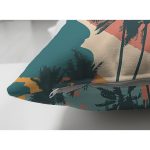 - Suet-K-7265-Gorsel3 - Realhomes Çift Taraflı Renkli Zemin Üzerinde Palmiye Desenli Dijital Baskılı Modern Süet Yastık Kırlent Kılıfı Realhomes