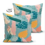 - Suet-K-7266-Gorsel2 - Realhomes Çift Taraflı Renkli Zemin Üzerinde Onedraw Çizimli Dijital Baskılı Modern Süet Yastık Kırlent Kılıfı Realhomes