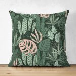 Çift Taraflı Siyah Zemin Üzerinde Renkli Çiçek Desenli Süet Yastık Kırlent Kılıfı Realhomes