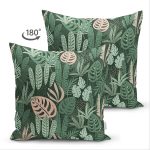 Çift Taraflı Siyah Zemin Üzerinde Renkli Çiçek Desenli Süet Yastık Kırlent Kılıfı Realhomes