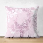 - Suet-K-7272-Gorsel1 - Realhomes Çift Taraflı Pembe Zemin Üzerinde Sarmaşık Desenli Dijital Baskılı Modern Süet Yastık Kırlent Kılıfı Realhomes