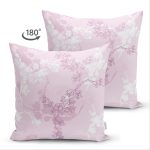 - Suet-K-7272-Gorsel2 - Realhomes Çift Taraflı Pembe Zemin Üzerinde Sarmaşık Desenli Dijital Baskılı Modern Süet Yastık Kırlent Kılıfı Realhomes