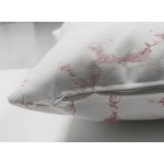 Çift Taraflı Beyaz Zeminli Pembe Soyut Çizim Dijital Baskılı Modern Süet Yastık Kırlent Kılıfı Realhomes