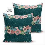 - Suet-K-7280-Gorsel2 - Realhomes Çift Taraflı Renkli Zemin Üzerinde Çiçek Desenli Dijital Baskılı Modern Süet Yastık Kırlent Kılıfı Realhomes