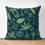 - Suet-K-7282-Gorsel1 - Realhomes  Çift Taraflı Siyah Zemin Üzerinde Renkli Çiçek Desenli Süet Yastık Kırlent Kılıfı Realhomes