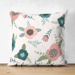 Çift Taraflı Beyaz Zeminli Renkli Soyut Çizim Dijital Baskılı Modern Süet Yastık Kırlent Kılıfı Realhomes