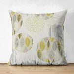 - Suet-K-7284-Gorsel1 - Realhomes Çift Taraflı Renkli Zemin Üzerinde Yaprak Motifli Dijital Baskılı Modern Süet Yastık Kırlent Kılıfı Realhomes