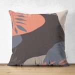 Çift Taraflı Siyah Zemin Üzerinde Renkli Çiçek Desenli Süet Yastık Kırlent Kılıfı Realhomes