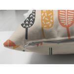 Çift Taraflı Krem Zemin Üzerinde Yaprak Desenli Dijital Baskılı Modern Süet Yastık Kırlent Kılıfı Realhomes