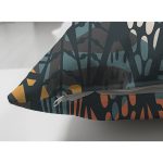 Çift Taraflı Siyah Zemin Üzerinde Yaprak Desenli Dijital Baskılı Modern Süet Yastık Kırlent Kılıfı Realhomes