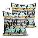 - Suet-K-7300-Gorsel2 - Realhomes  Çift Taraflı Beyaz Zemin Üzerinde Renkli Çizgli Yaprak Desenli Modern Süet Yastık Kırlent Kılıfı Realhomes