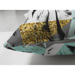 Çift Taraflı Beyaz Zeminli Renkli Palmiye Desenli Dijital Baskılı Modern Süet Yastık Kırlent Kılıfı Realhomes