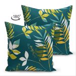 - Suet-K-7306-Gorsel2 - Realhomes Çift Taraflı Renkli Zemin Üzerinde Yaprak Motifli Dijital Baskılı Modern Süet Yastık Kırlent Kılıfı Realhomes