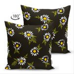 - Suet-K-7311-Gorsel2 - Realhomes Çift Taraflı Siyah Zemin Üzerinde Papatya Desenli Dijital Baskılı Modern Süet Yastık Kırlent Kılıfı Realhomes