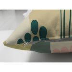 Çift Taraflı Hardal Zeminli Renkli Çizgi Desenli Dijital Baskılı Modern Süet Yastık Kırlent Kılıfı Realhomes