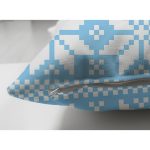 Çift Taraflı Mavi Zemin Üzerinde Kartanesi Motifli Dijital Baskılı Modern Süet Yastık Kırlent Kılıfı Realhomes