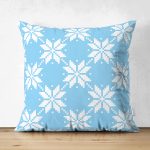 Çift Taraflı Mavi Zemin Üzerinde Kartanesi Motifli Dijital Baskılı Modern Süet Yastık Kırlent Kılıfı Realhomes