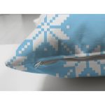 Çift Taraflı Mavi Zemin Üzerinde Kartanesi Motifli Dijital Baskılı Modern Süet Yastık Kırlent Kılıfı Realhomes