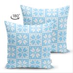 - Suet-K-7319-Gorsel2 - Realhomes Çift Taraflı Mavi Zemin Üzerinde Kartanesi Motifli Dijital Baskılı Modern Süet Yastık Kırlent Kılıfı Realhomes