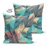 - Suet-K-7322-Gorsel2 - Realhomes  Çift Taraflı Renkli Zemin Üzerinde Onedraw Çizimli Yaprak Motifli Süet Yastık Kırlent Kılıfı Realhomes