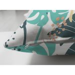 Çift Taraflı Beyaz Zeminli Renkli Yaprak Desenli Dijital Baskılı Modern Süet Yastık Kırlent Kılıfı Realhomes