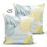 - Suet-K-7324-Gorsel2 - Realhomes Çift Taraflı Beyaz Zemin Üzerinde Soft Renkli Yaprak Motifli Modern Süet Yastık Kırlent Kılıfı Realhomes
