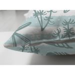 Çift Taraflı Beyaz Zeminli Su Yeşili Çizgili Dijital Baskılı Modern Süet Yastık Kırlent Kılıfı Realhomes