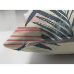 - Suet-K-7328-Gorsel3 - Realhomes Çift Taraflı Renkli Zemin Üzerinde Onedraw Çizimli Yaprak Motifli Süet Yastık Kırlent Kılıfı Realhomes