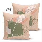 - Suet-K-7333-Gorsel2 - Realhomes Çift Taraflı Renkli Zemin Üzerinde Yaprak Motifli Dijital Baskılı Modern Süet Yastık Kırlent Kılıfı Realhomes