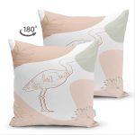 - Suet-K-7340-Gorsel2 - Realhomes Çift Taraflı Beyaz Zeminde Soft Renkli Leylek Motifli Dijital Baskılı Modern Süet Kırlent Kılıfı Realhomes