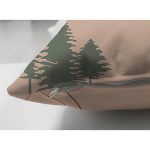 Çift Taraflı Pastel Renkli Onedraw Yaprak Resimli Dijital Baskılı Modern Süet Yastık Kırlent Kılıfı Realhomes