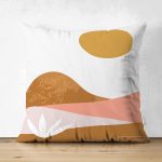 - Suet-K-7360-Gorsel1 - Realhomes  Çift Taraflı Pastel Renkli Zeminli Onedraw Çizimli Dijital Baskılı Modern Süet Yastık Kırlent Kılıfı Realhomes
