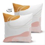 - Suet-K-7362-Gorsel2 - Realhomes Çift Taraflı Pastel Renkli Zeminli Onedraw Çizimli Dijital Baskılı Modern Süet Yastık Kırlent Kılıfı Realhomes