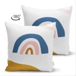 - Suet-K-7363-Gorsel2 - Realhomes  Çift Taraflı Pastel Renkli Zeminli Onedraw Çizimli Dijital Baskılı Modern Süet Yastık Kırlent Kılıfı Realhomes