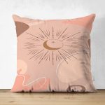 Çift Taraflı Pastel Renkli Zeminli Onedraw Çizimli Dijital Baskılı Modern Süet Yastık Kırlent Kılıfı Realhomes