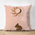 - Suet-K-7371-Gorsel1 - Realhomes Çift Taraflı Pastel Renkli Zeminli Onedraw Çizimli Dijital Baskılı Modern Süet Yastık Kırlent Kılıfı Realhomes