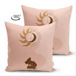 - Suet-K-7371-Gorsel2 - Realhomes Çift Taraflı Pastel Renkli Zeminli Onedraw Çizimli Dijital Baskılı Modern Süet Yastık Kırlent Kılıfı Realhomes