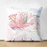 - Suet-K-7375-Gorsel1 - Realhomes Çift Taraflı Beyaz Zemin Üzerinde Botanical Face Dijital Baskılı Modern Süet Yastık Kırlent Kılıfı Realhomes